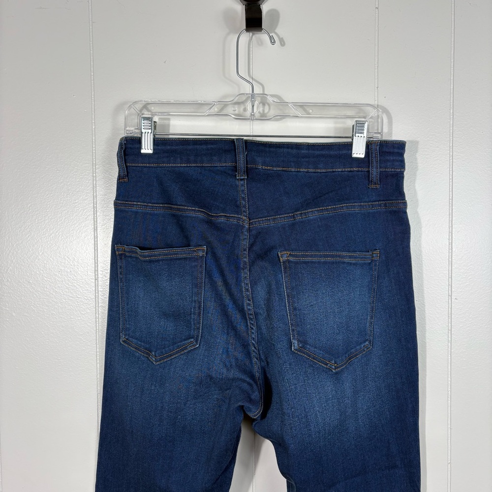 American Bazi Dark Wash Stretch Denim Distressed High Waisted Skinny Jeans 1X - Picture 5 of 8